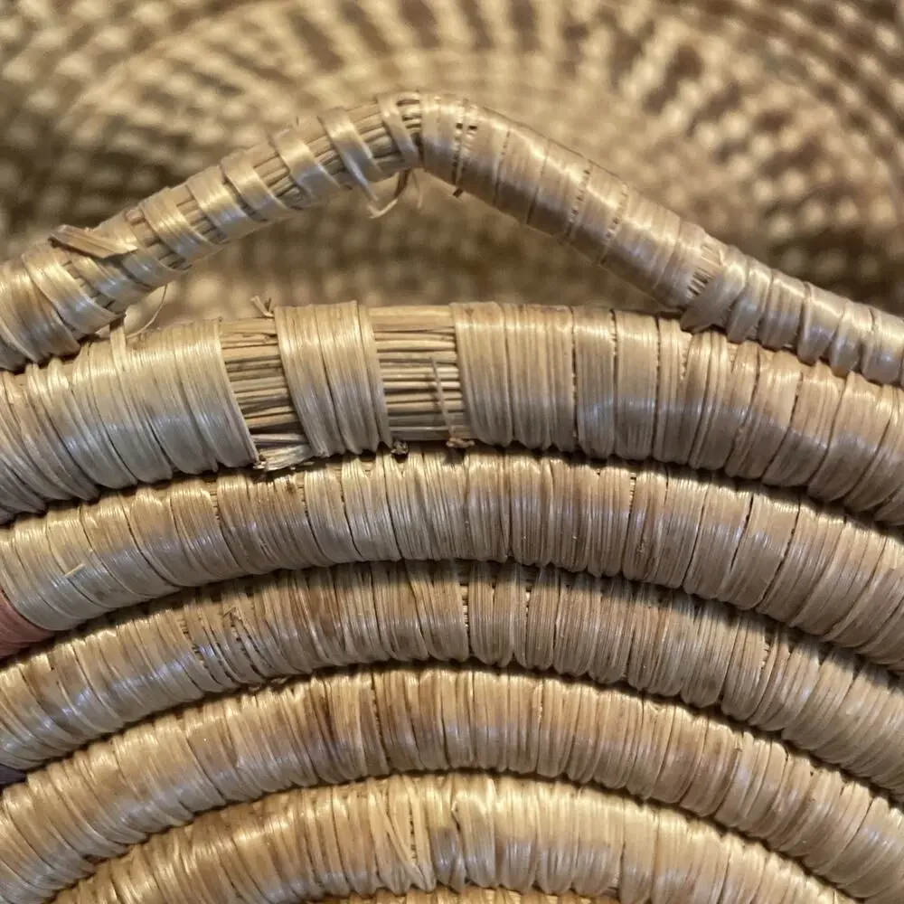 VTG Alaskan Eskimo Native American Indian Inuit Yupik Basket Woven Trivet.